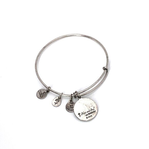 Alex and Ani Camelia My Other Half Charm Bracelet Silver Expands 2"- 3.5" - Picture 4 of 4